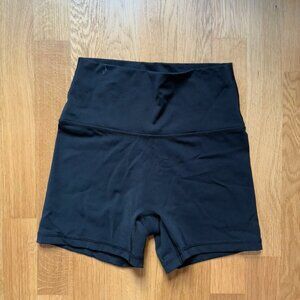 Aerie OFFLINE 4 inch inseam high waisted shorts, black, size medium